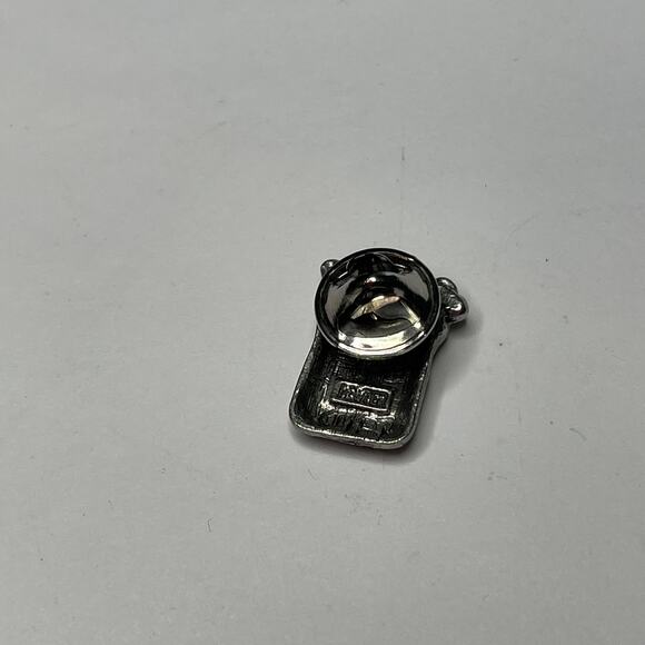 pewter gray tie tack brooch lapel pin COFFEE bag java petite about 1" jewelry - Picture 7 of 16